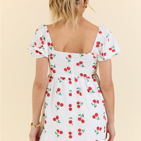 ONE DAY AT A TIME CHERRY PRINT MINI DRESS - Picture 7 of 12